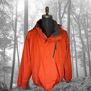 Free Country Men’s Water Resistant Orange  Windbreaker Size XL
